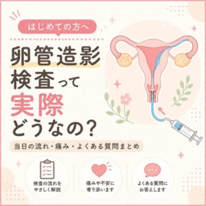 初めての方へ｜子宮卵管造影検査って痛い？流れ・妊娠への影響を解説しますのアイキャッチ画像